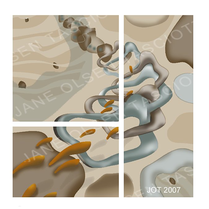 Nordica, an abstract painting across two canvas panels